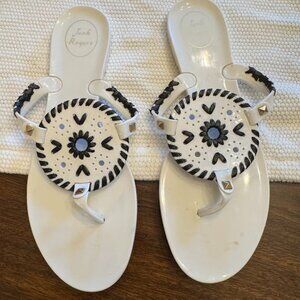 Jack Rogers Womens Georgica Jelly White and Black Sandals Size 9